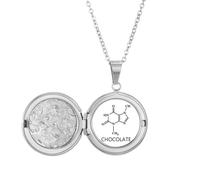 no/no Checal, collana con medaglione a forma di struttura molecolare, ideale come regalo di compleanno