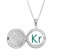 no/no Chestry Elements - Collana con medaglione a forma di cripto di gas rari con tavola d'epoca, idea regalo per compleanno