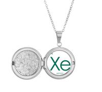 no/no Chestry Elements - Collana con medaglione a forma di tavola d'epoca con gas raro xeno Xe, ideale come regalo di compleanno