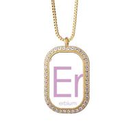 no/no Chestry Elements Period Table Lanthanide Erbium Er Collana Ciondolo Diamante Cristallo Gioielli Dorati
