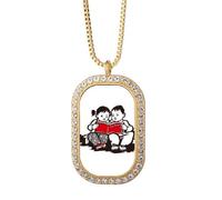 no/no Cina che impara i monili dorati di cristallo del diamante del pendente della collana di propaganda