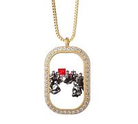 no/no Cina Red Education Propaganda spiega i monili d'oro di cristallo del diamante del pendente della collana