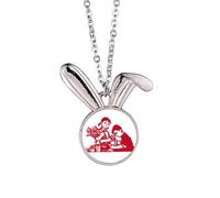 no/no Cina Red Education Propaganda Tecnologia Coniglio Collana Ciondolo Bunny Animal Jewelry Gift