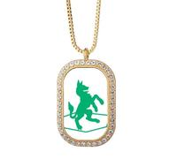 no/no Ciondolo per collana con ciondolo a forma di animali di Dio con abilità feroce esterna, gioiello dorato con diamanti