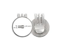 no/no Citazione The Wealth Of Mind Is The Only Wealth - Marcatore magnetico per pallina da golf e cappello, smaltato