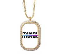 no/no City Radio Istanbul - Collana con ciondolo a forma di edificio con diamanti e cristalli