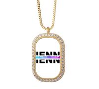 no/no City Radio Vienna - Collana con ciondolo a forma di edificio in cristallo dorato