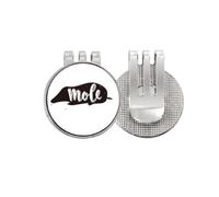 no/no Clip magnetica smaltata a forma di talpa bianca e nera per pallina da golf