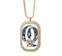 no/no Collana aperta con ciondolo a forma di fiore a forma di lettera con diamanti e