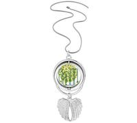 no/no Collana con ciondolo a forma di ali d'angelo con albero caduo autunnale, Medio