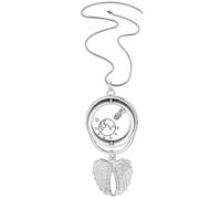 no/no Collana con ciondolo a forma di ali d'angelo, con meteoriti e pericolo di impatto, Medio
