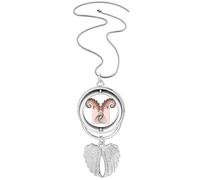 no/no Collana con ciondolo a forma di ali d'angelo, in lana di corno di polpo, Medio