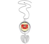 no/no Collana con ciondolo a forma di ali d'angelo, per propaganda educativa, colore: rosso cinese, Medio