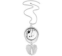 no/no Collana con ciondolo a forma di ali d'angelo, sistema solare, con traiettorie planetarie locali, Medio