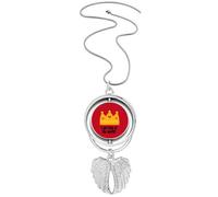 no/no Collana con ciondolo a forma di ali d'angelo, stile Art Deco, con scritta "Film Words", Medio