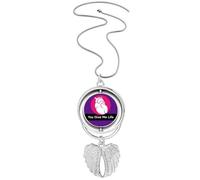 no/no Collana con ciondolo a forma di ali d'angelo, stile art déco, con scritta "Mother River, Medio