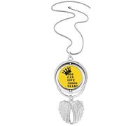 no/no Collana con ciondolo a forma di ali d'angelo, stile art déco, con scritta "Ten Thousand Years", Medio