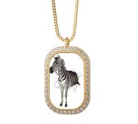 no/no Collana con ciondolo a forma di animale colpito, con diamanti e cristalli dorati