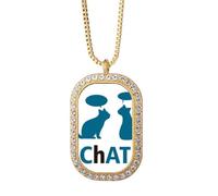 no/no Collana con ciondolo a forma di animali che parlano di gatti e animali domestici, gioiello dorato