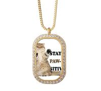 no/no Collana con ciondolo a forma di artigli di animali con emozioni positive e cristalli, gioiello dorato