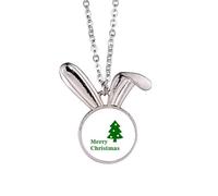 no/no Collana con ciondolo a forma di coniglietto con albero di Natale, stella, speranza, idea regalo