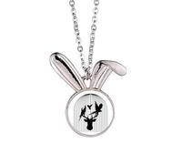 no/no Collana con ciondolo a forma di coniglietto con corna di cacatua ed ecologia, art déco, idea regalo