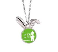 no/no Collana con ciondolo a forma di coniglietto con elmo grafico, idea regalo