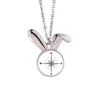 no/no Collana con ciondolo a forma di coniglietto con indicatore di direzione, idea regalo