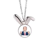 no/no Collana con ciondolo a forma di coniglietto con lezione di presidente degli Stati Uniti d'America, idea regalo