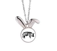 no/no Collana con ciondolo a forma di coniglietto con linguaggio d'azione brusco, idea regalo