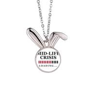no/no Collana con ciondolo a forma di coniglietto con processo di crisi di mezza età, idea regalo