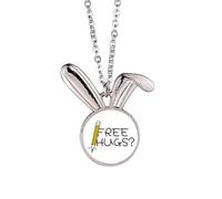 no/no Collana con ciondolo a forma di coniglietto con scrittura, ideale come regalo