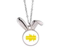 no/no Collana con ciondolo a forma di coniglietto con simbolo culturale, paesaggio urbano, architettura, idea regalo