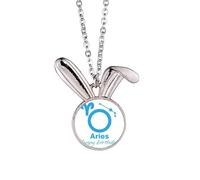 no/no Collana con ciondolo a forma di coniglietto dell'Ariete e della Costellazione, ideale come regalo di compleanno