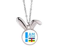 no/no Collana con ciondolo a forma di coniglietto "I Am From Central African Republic", idea regalo