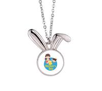 no/no Collana con ciondolo a forma di coniglietto in stile art déco, ideale come regalo per la festa della mamma