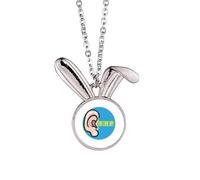 no/no Collana con ciondolo a forma di coniglietto per proteggere le orecchie, ideale come regalo