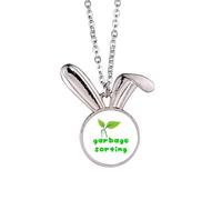 no/no Collana con ciondolo a forma di coniglietto verde in pericolo di estinzione, idea regalo