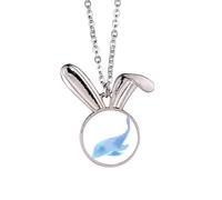 no/no Collana con ciondolo a forma di coniglio, con immagine di delfino, focena, animazione, idea regalo