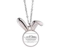 no/no Collana con ciondolo a forma di coniglio, con nave, passeggeri, carrozza passeggeri, navigazione, oceano, idea regalo
