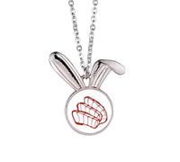 no/no Collana con ciondolo a forma di coniglio con taglio di pesce crudo affettato, idea regalo