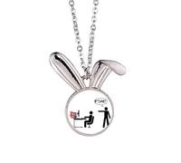 no/no Collana con ciondolo a forma di coniglio, stile art déco, ideale come regalo