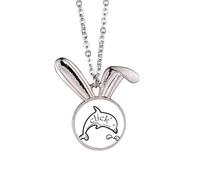 no/no Collana con ciondolo a forma di delfino, focena, coniglio, idea regalo