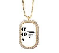 no/no Collana con ciondolo a forma di diamante e cristalli dorati in stile art déco con cattivo umore