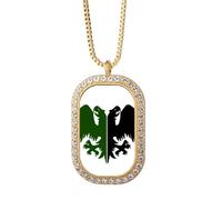 no/no Collana con ciondolo a forma di due teste con animali divini e abilità crudele, gioiello dorato con diamanti