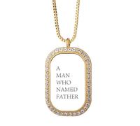 no/no Collana con ciondolo a forma di futrue con scritta "Man Love Dad" e "Dad", gioiello