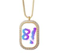 no/no Collana con ciondolo a forma di numero otto sospiri di follia, gioiello dorato con diamanti