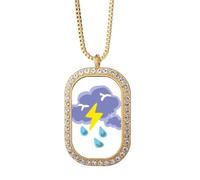 no/no Collana con ciondolo a forma di simbolo del tuono dell'icona del lampeggiante, gioiello dorato