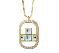 no/no Collana con ciondolo a forma di tastiera con guida alla direzione del cappello, gioiello dorato con