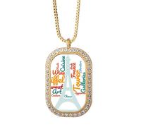 no/no Collana con ciondolo a forma di torre Eiffel con scritta "Francia" e Parigi con